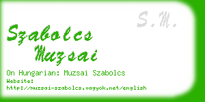 szabolcs muzsai business card